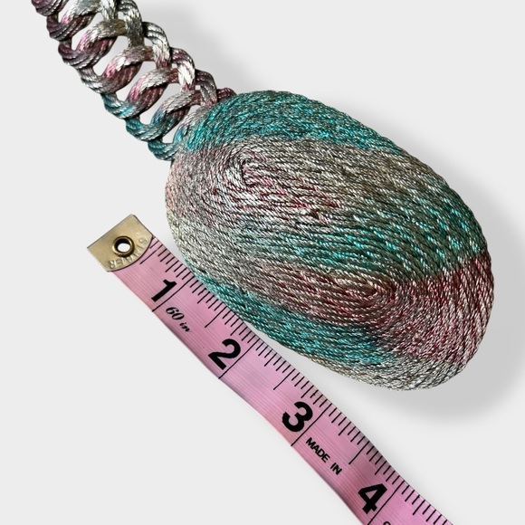 Vintage 80s 90s Metal Chain Belt Colorful Woven Rainbow Small main image 4